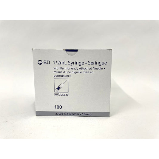 Syringe 0.5 ml with permanently attached needle