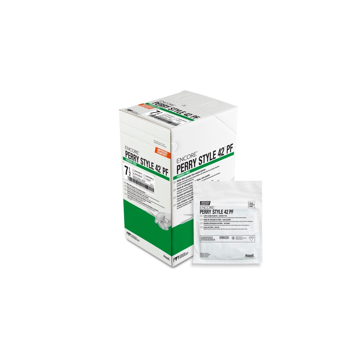 Glove surgical latex ENCORE Perry style 42 powder free