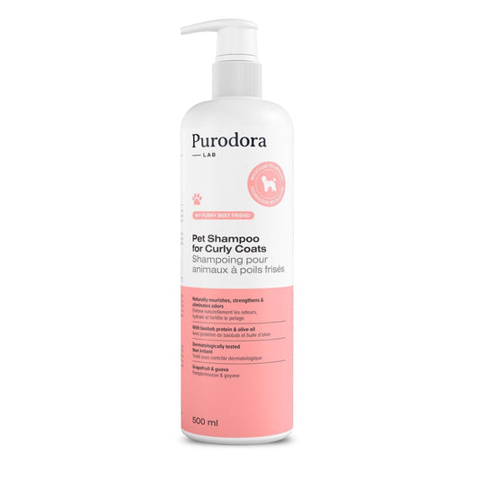 Pet shampoo for curly coats