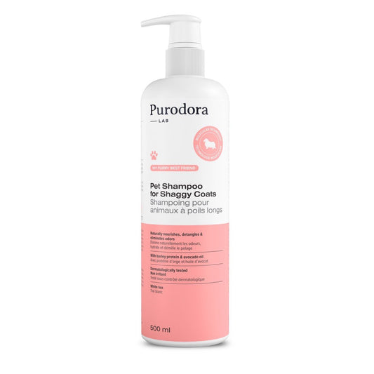 Pet shampoo for shaggy coats
