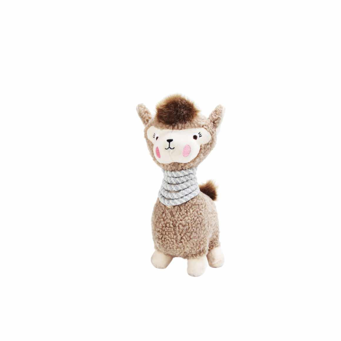 Rope neck plush dog toy