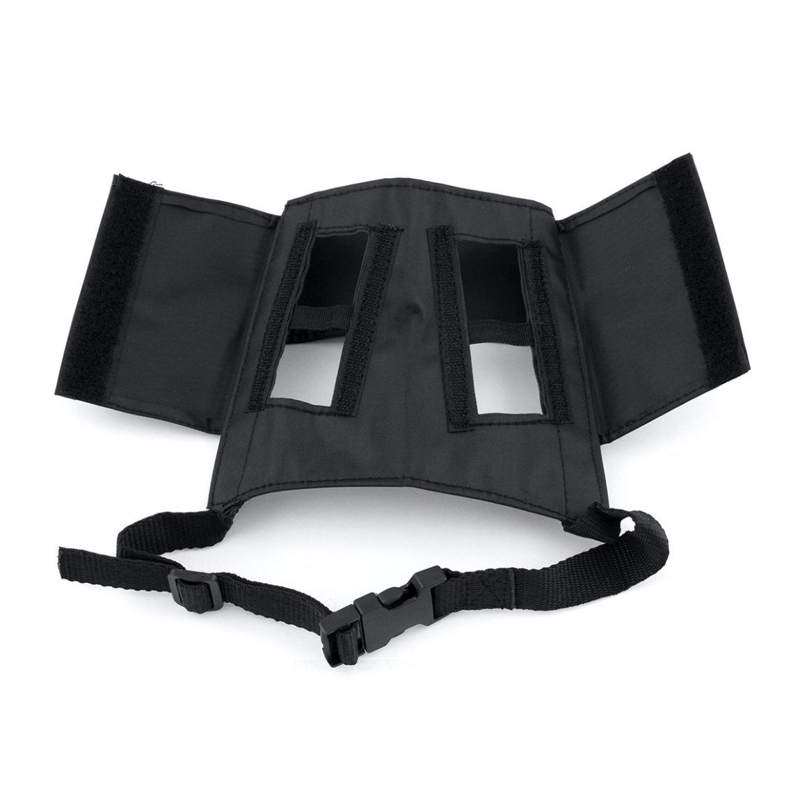 Nylon muzzle with velcro flaps for dog