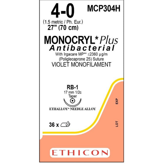 Monocryl Plus suture 4/0 with 1/2 circle needle (70 cm)