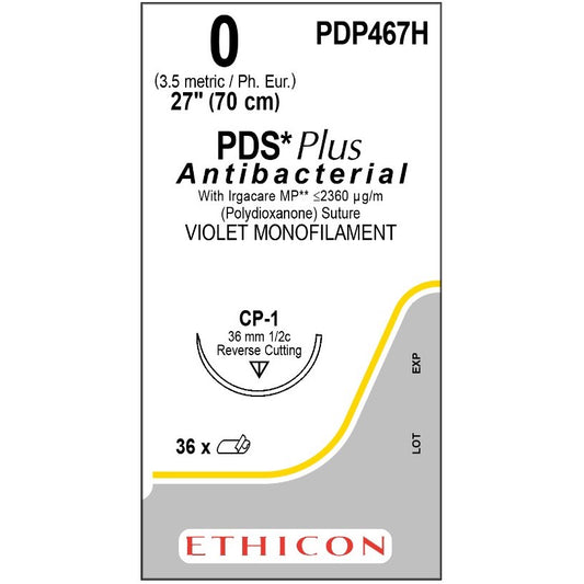 PDS Plus suture dyed 0 with 1/2 circle needle (70 cm)
