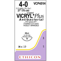 Vicryl Plus coated suture 4/0 dyed with 3/8 circle needle (70 cm)