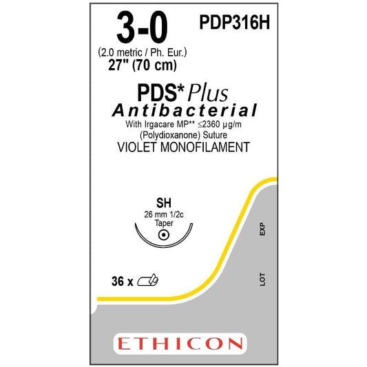 PDS Plus suture 3/0 dyed 1/2 circle needle (70 cm)