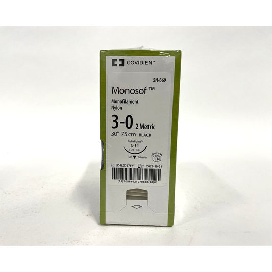Monosof suture 3/0 with 3/8 circle needle (30 in)