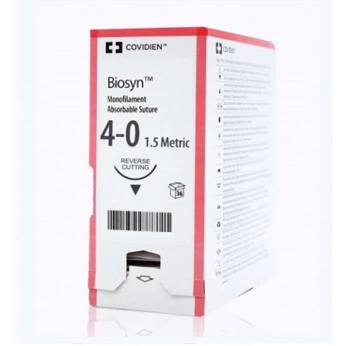 Biosyn suture 4/0 undyed with 3/8 circle needle (30 in)