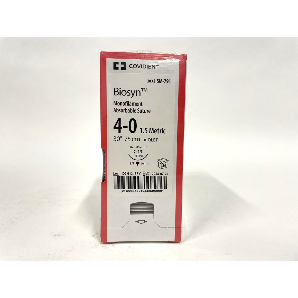 Biosyn suture 4/0 with 3/8 circle needle (30 in)