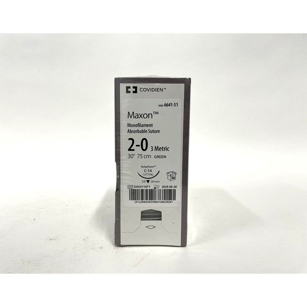 Maxon suture 2/0 with 3/8 circle needle (30 in)