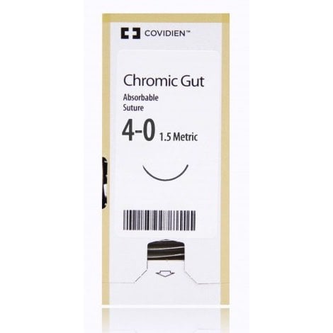 Chromic Gut suture 4/0 with 3/8 circle  needle (30 in)
