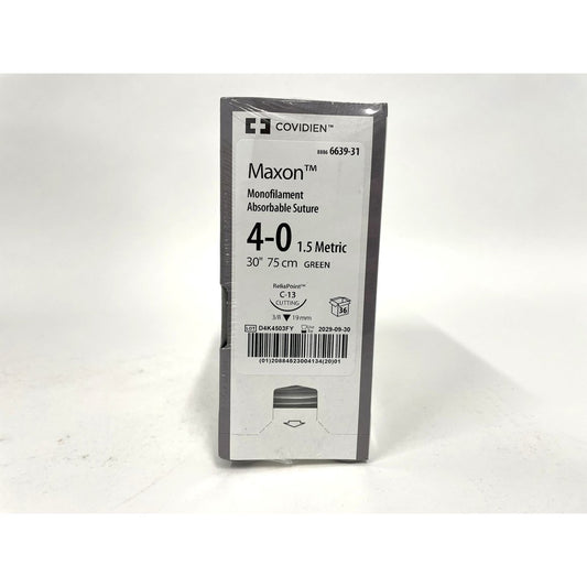 Maxon suture 4/0 with 3/8 circle needle (30 in)