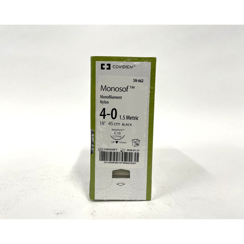 Monosof suture 4/0 with 3/8 circle needle (18 in)