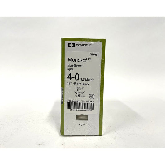Monosof suture 4/0 with 3/8 circle needle (18 in)