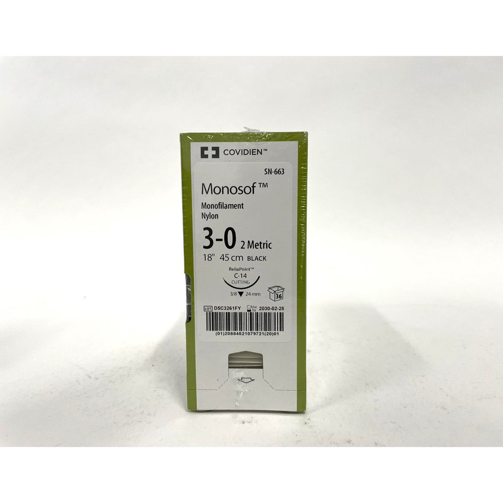 Monosof suture 3/0 with 3/8 circle needle (18 in)