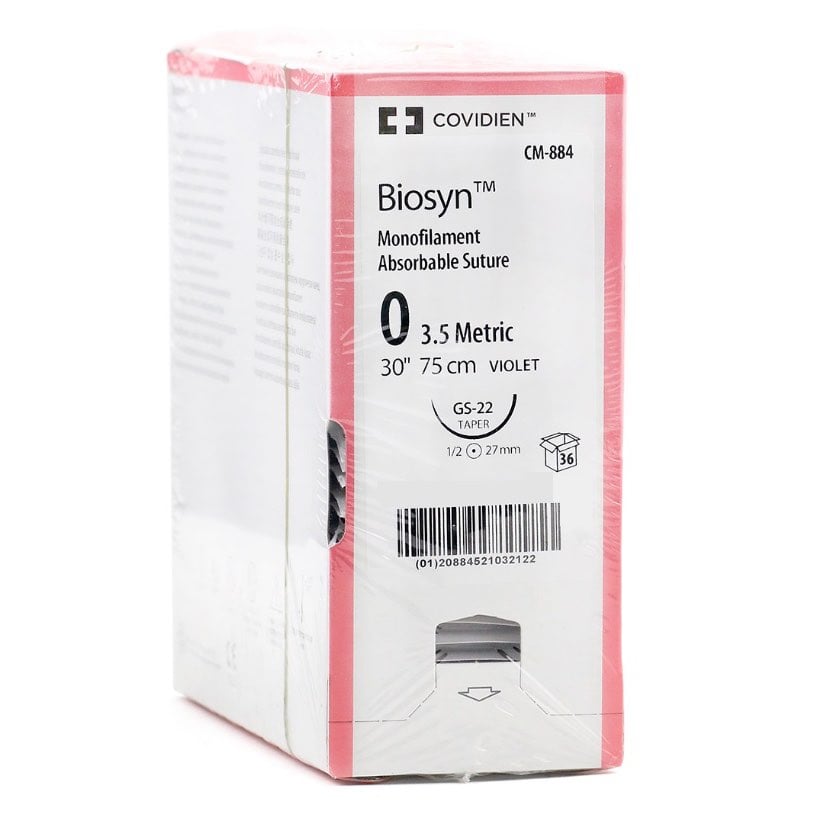 Biosyn suture 0 with 1/2 circle needle (30 in)
