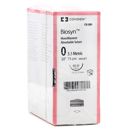Biosyn suture 0 with 1/2 circle needle (30 in)