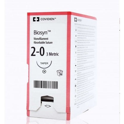 Biosyn suture 2/0 with 1/2 circle needle (30 in)