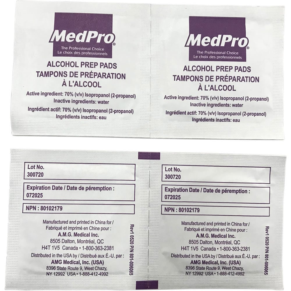 Alcohol prep pads
