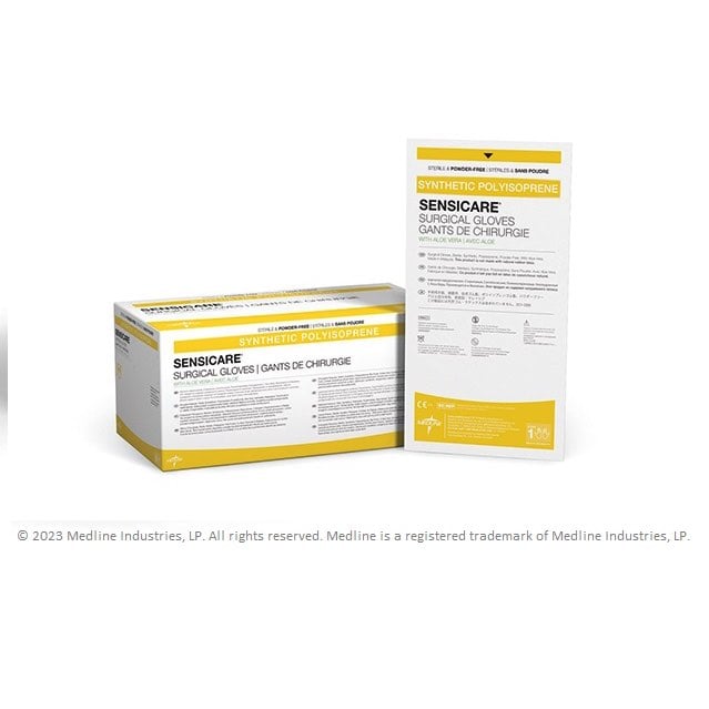 Glove surgical polyisoprene SensiCare powder free with aloe