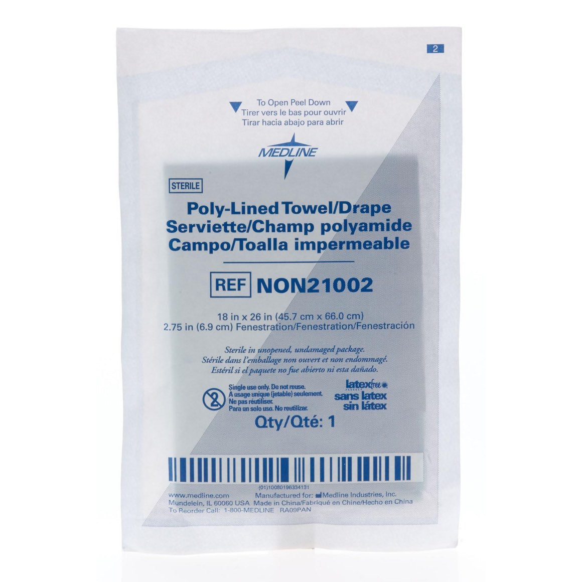Drape sterile fenestrated 18 x 26 in