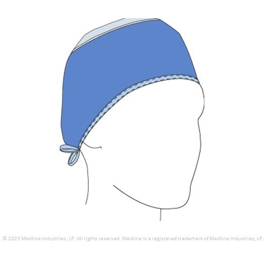 Tie-back surgeon cap