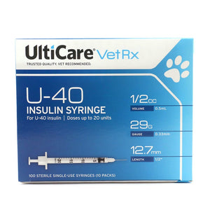 Insulin syringe veterinary UltiCare VetRx 40 IU 0,5 cc