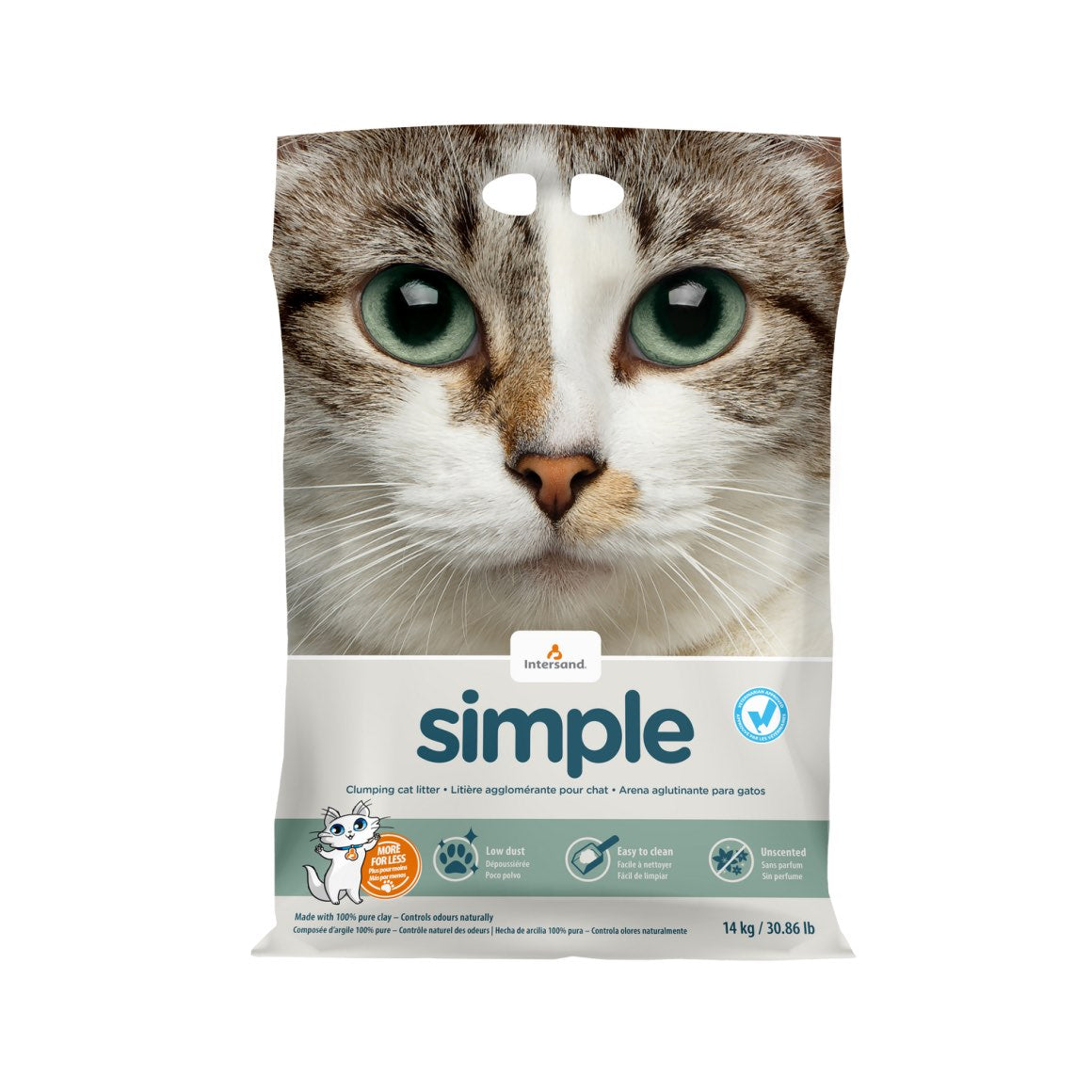 Simple clumping cat litter