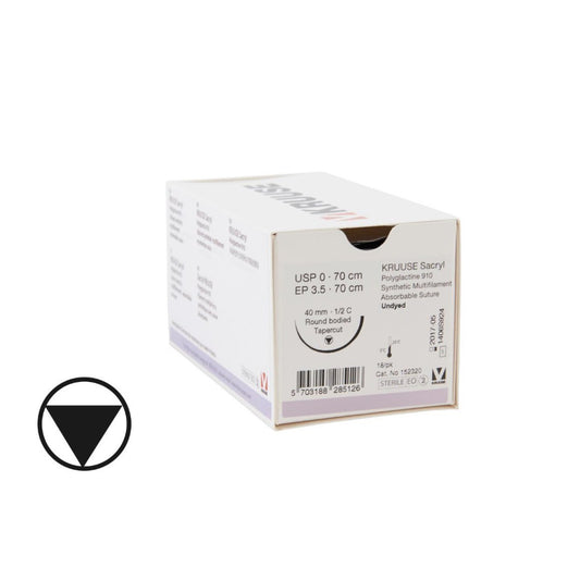 Sacryl Suture 0 (undyed) with 1/2 circle needle (70 cm)