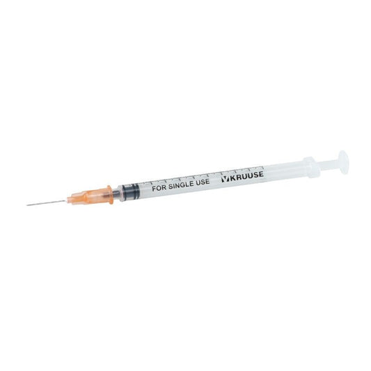 Disposable 1 ml syringe with LS needle