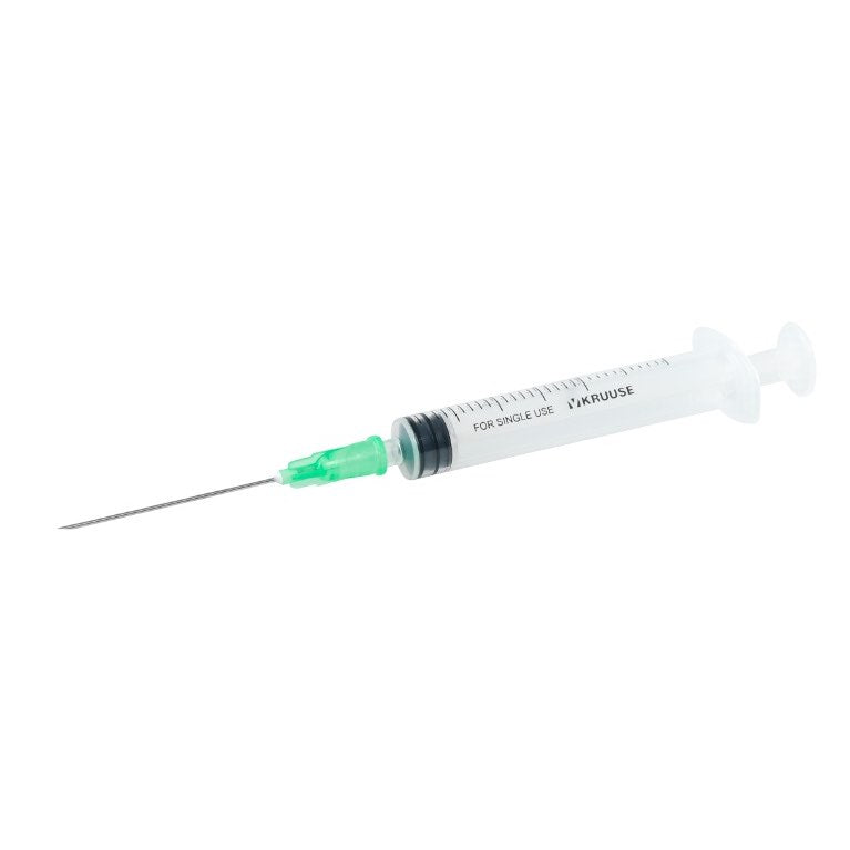 Disposable 2-3 ml syringe with LS needle