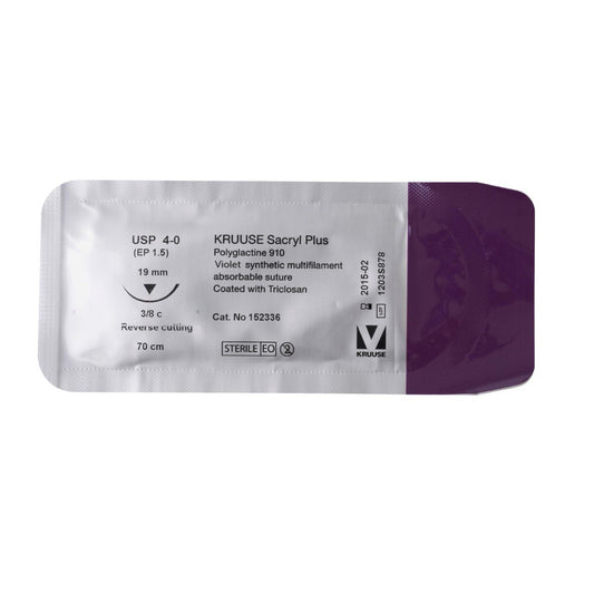 Sacryl Plus suture 4/0 dyed 3/8 circle needle (70 cm)