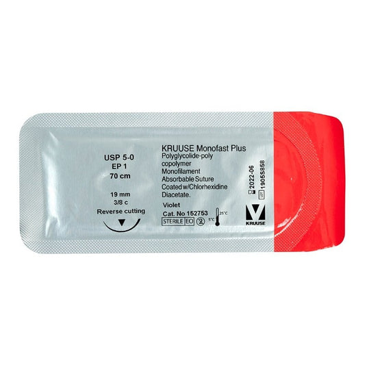 Monofast Plus suture 5/0 (violet) with 3/8 needle (70 cm)