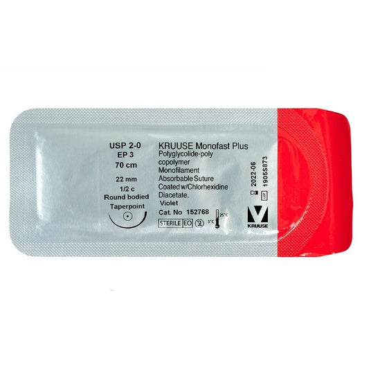 Monofast Plus suture 2/0 (violet) with 1/2 needle (70 cm)