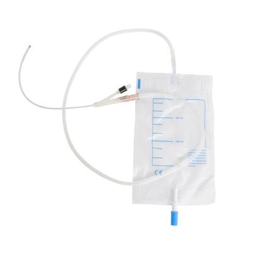 Urine collection bag with adapter for Foley catheter