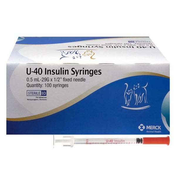 Insulin syringe veterinary Caninsulin 40 IU 0,5 cc