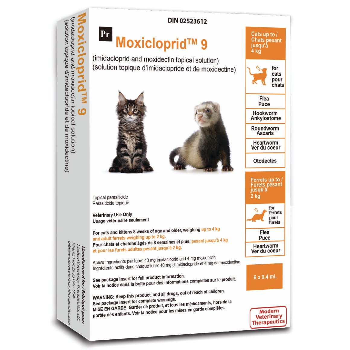 Moxicloprid topical solution for cats and ferrets