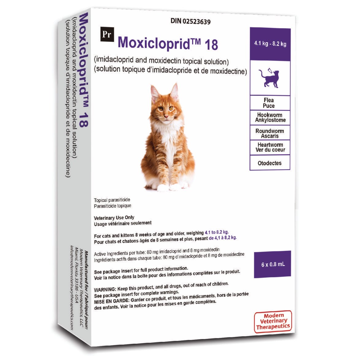 Moxicloprid topical solution for cats