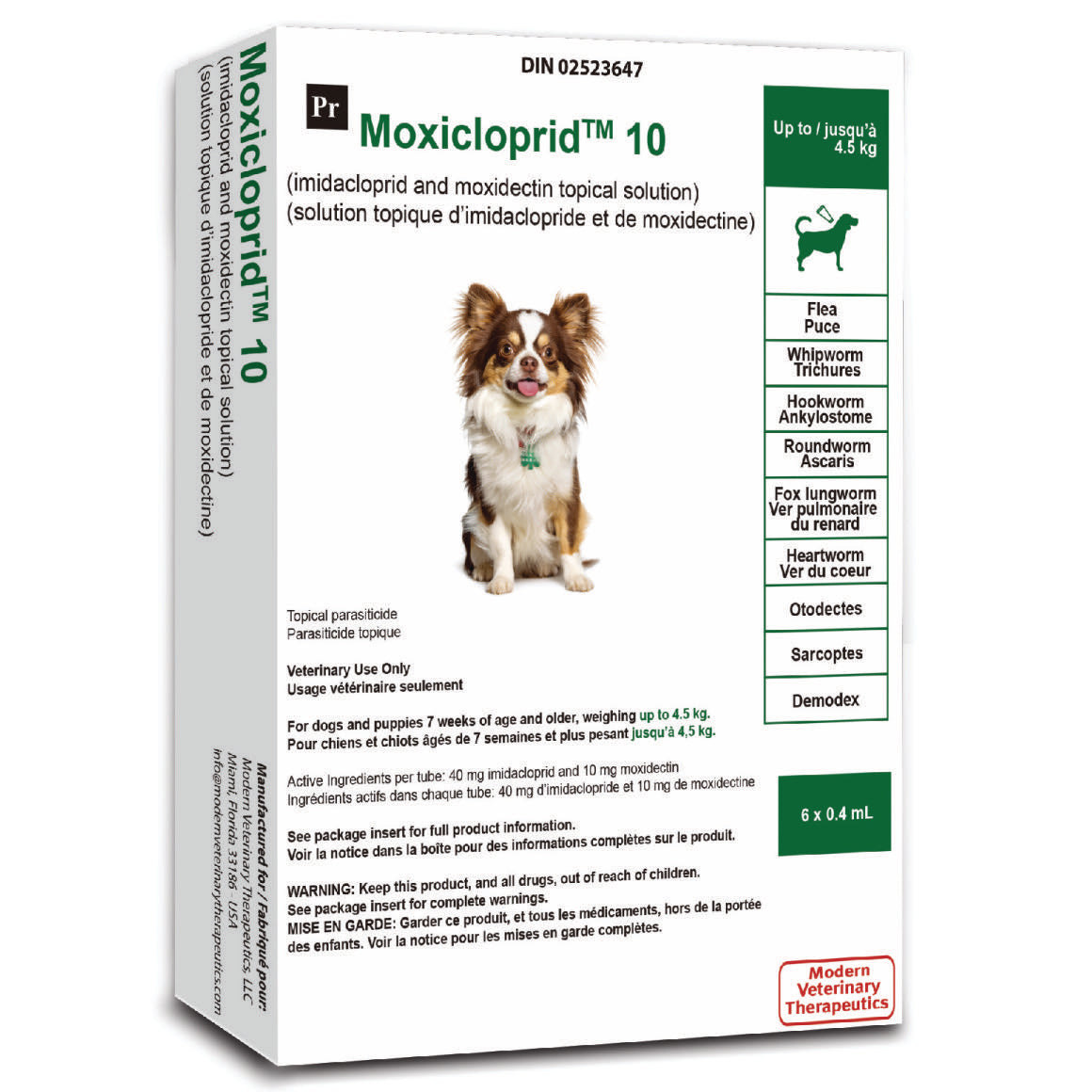Moxicloprid topical solution for dogs
