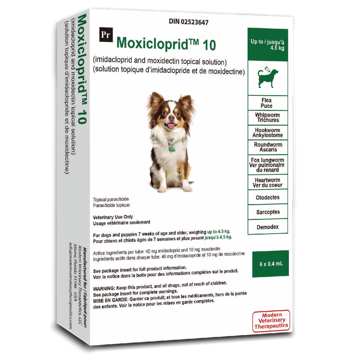 Moxicloprid topical solution for dogs