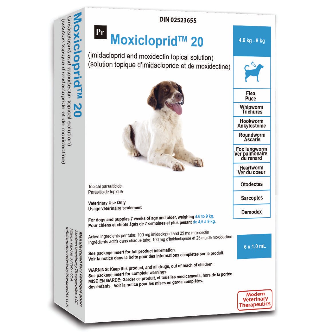 Moxicloprid topical solution for dogs