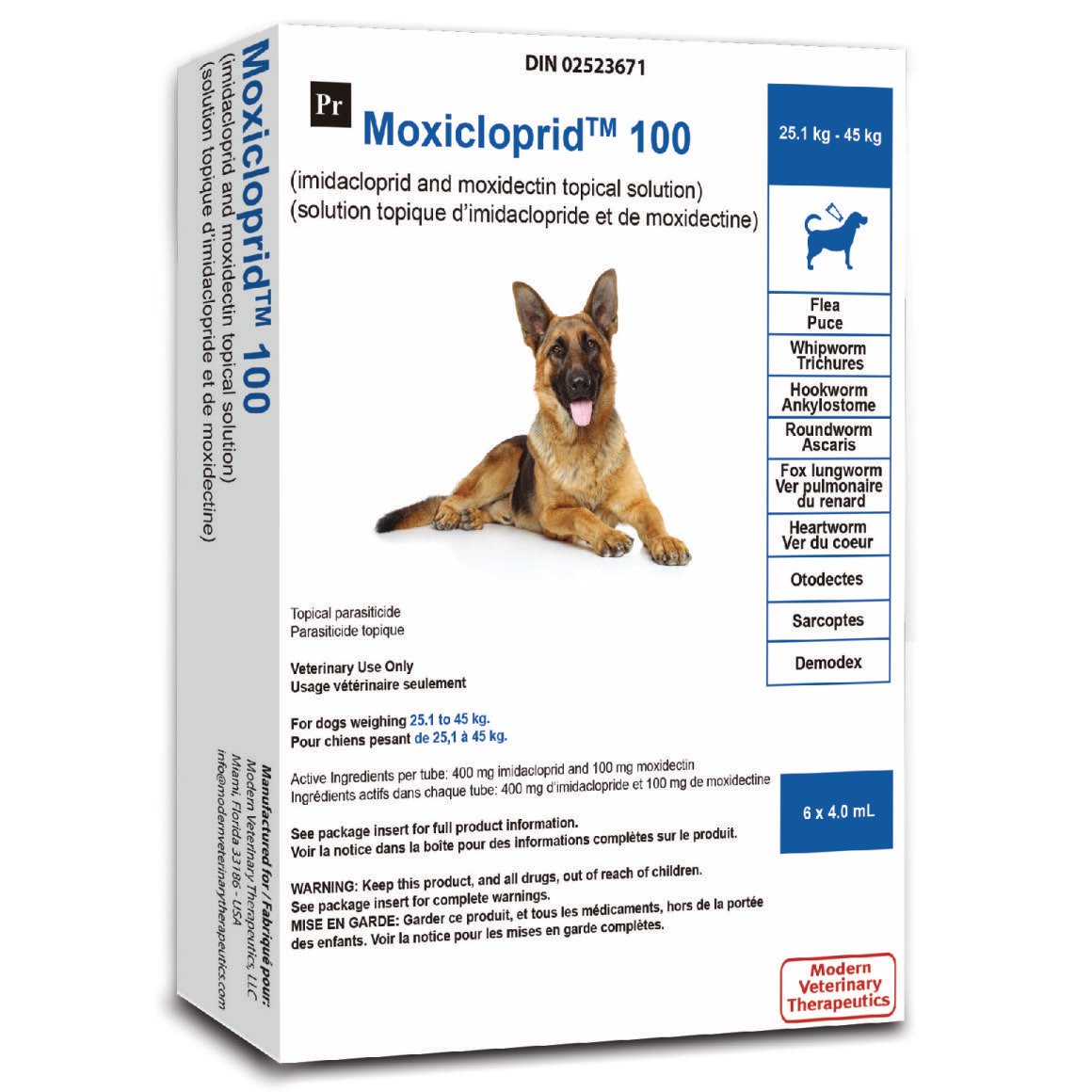 Moxicloprid topical solution for dogs