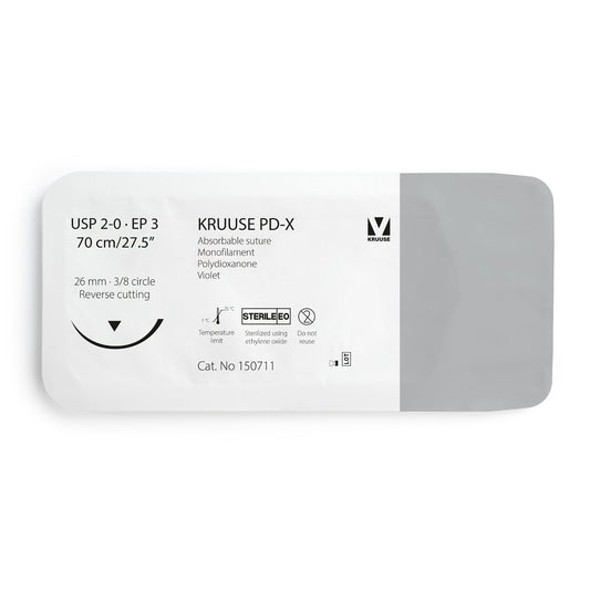 PD-X suture 2/0 (violet) with 3/8 circle needle (70 cm)