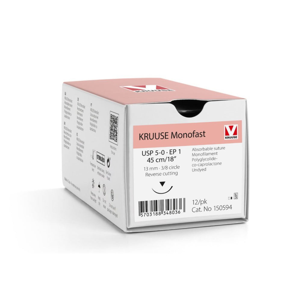 Monofast suture 5/0 (undyed) with 3/8 circle needle (45 cm)