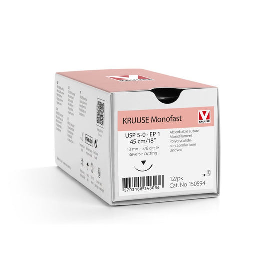 Monofast suture 5/0 (undyed) with 3/8 circle needle (45 cm)