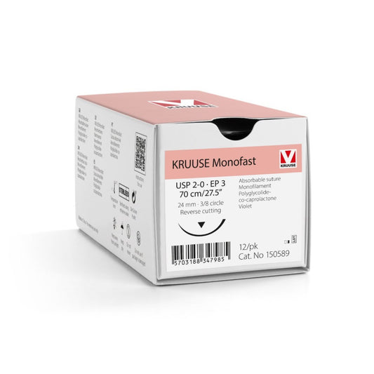 Monofast suture 2/0 (violet) with 3/8 circle needle (70 cm)
