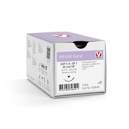 Sacryl suture 5/0 (violet) with 3/8 circle needle (45 cm)
