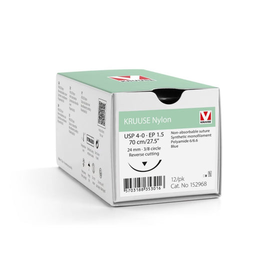 Nylon suture 4/0 dyed with 3/8 circle needle (70 cm)