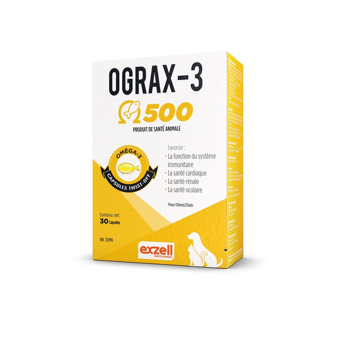 Ograx-3 Omega-3 twist-off capsules for cats and dogs