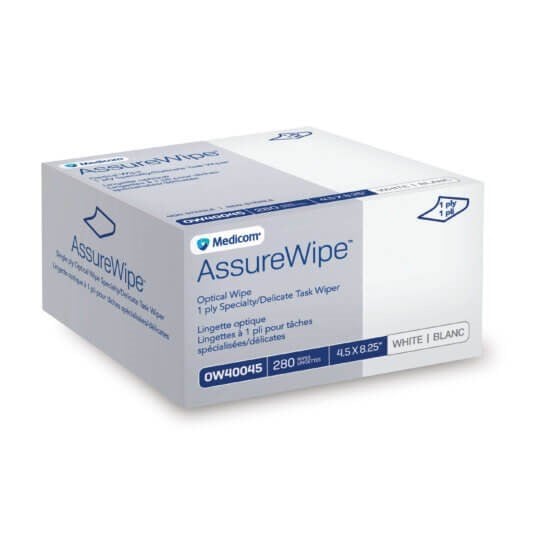 AssureWipe dry optical wipes